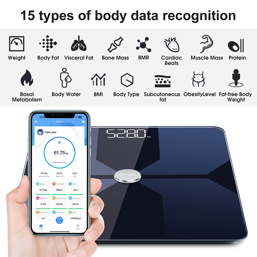 Body Fat Scale Wifi Home Preci - đánh giá và giá Body Fat Scale Smart